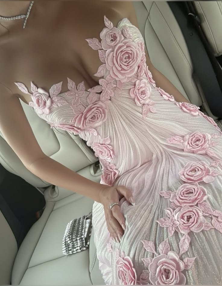 Elegant A Line Sweetheart Pink With Flowers Perfection-Formal Goals Nigh Evening Long Prom Dress Party Outfits RB6759