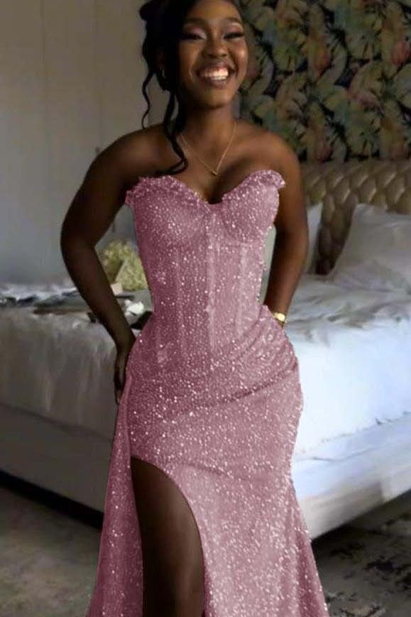 Robe de bal sirène orange sans manches à sequins et décolleté cœur, robe de soirée élégante pour femme AB1531