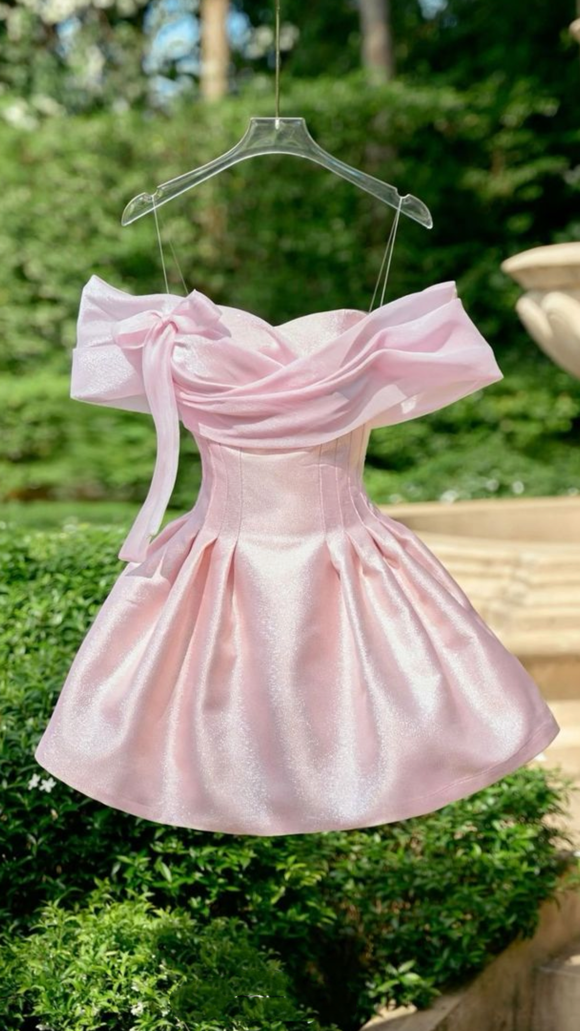 Wunderschöne kurze Homecoming-Kleider Ballkleid schulterfrei Pink Semi Formal Abschlussball Hoco Outfit RB4670