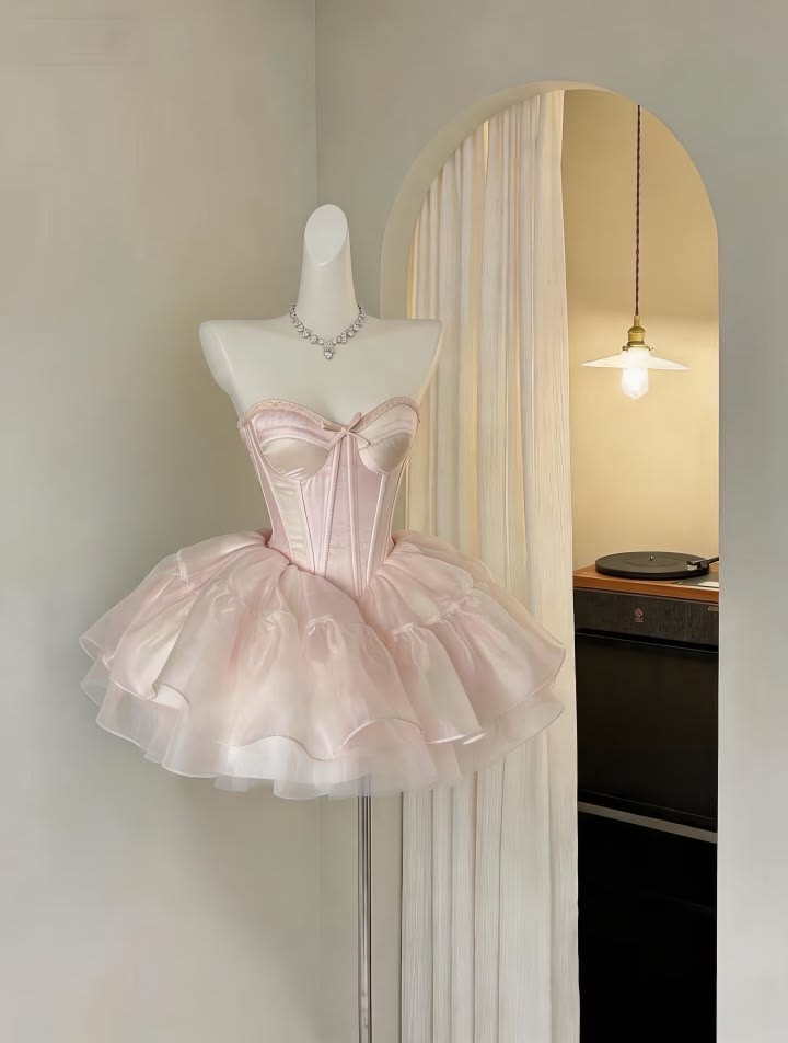 Pretty Ball Gown Sweetheart Pink Homecoming Dress Inspo Short High School Senior For Teens Graduation Dresses RB6919