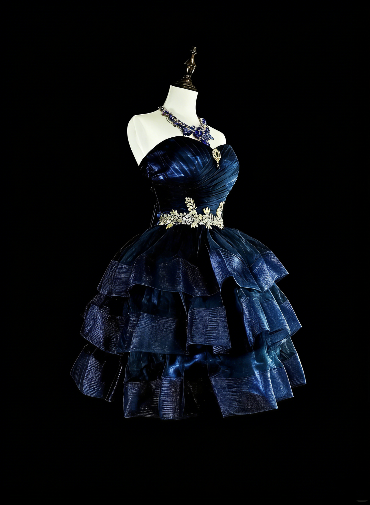 Jolie robe de bal bustier bleu marine en tulle, robes de remise de diplôme courtes mini robes de rentrée Hoco N2718