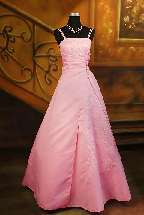 Vintage Ball Gowns Spaghetti Strap Pink Sleeveless Long Prom Dresses For Women N4187