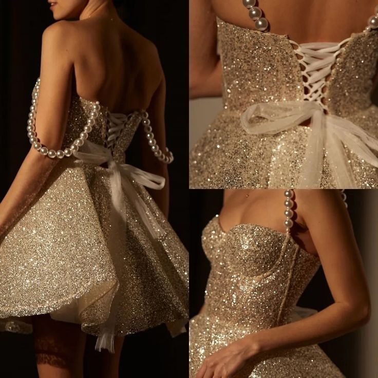Sexy Hoco Dress Ball Gown Sweetheart White Sequin With Pearls Short Homecoming Party Dress RB9321