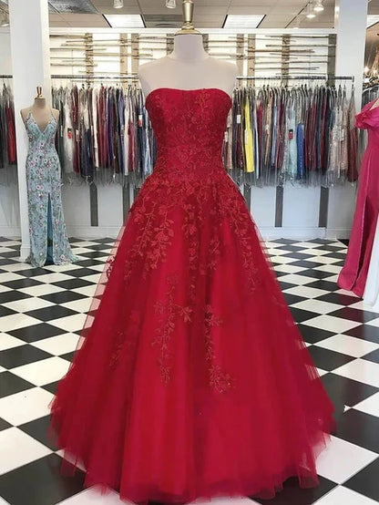 Einzigartiges Ballkleid mit Herzausschnitt, gelber Tüll mit Spitzenapplikationen, langes Abendkleid AB596