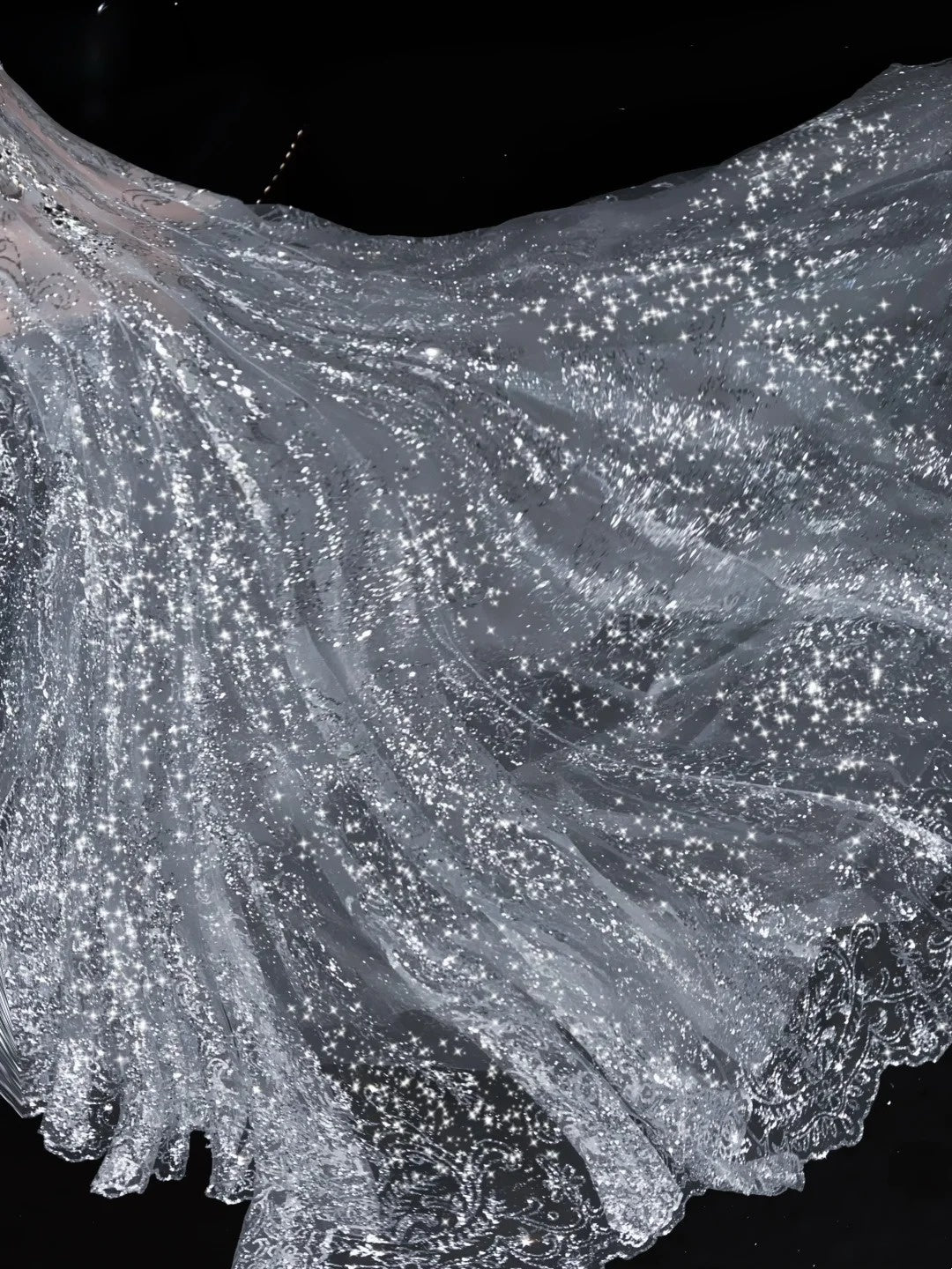 Prinzessin Meerjungfrau Brautkleid mit Rundhalsausschnitt, silberfarben, paillettenbesetzt, mit Ärmeln, märchenhaftes Boho-Sommerkleid mit Glitzer, N558
