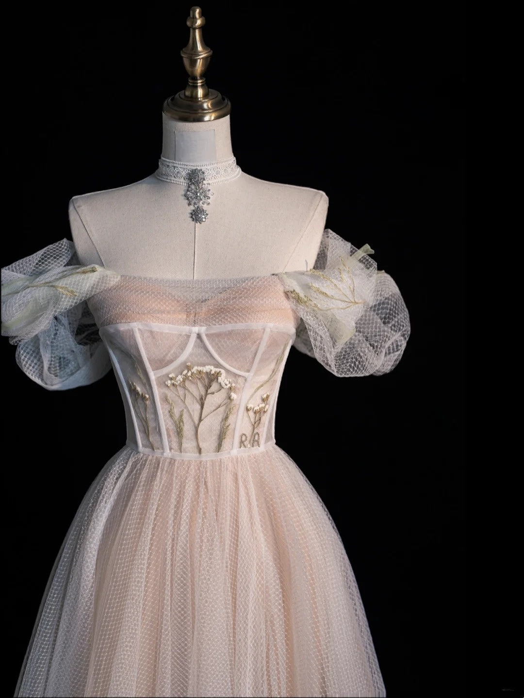 Robe de bal sobre à épaules dénudées couleur champagne, longue, pour lycéennes et jeunes filles, robe de demoiselle d'honneur formelle N1054