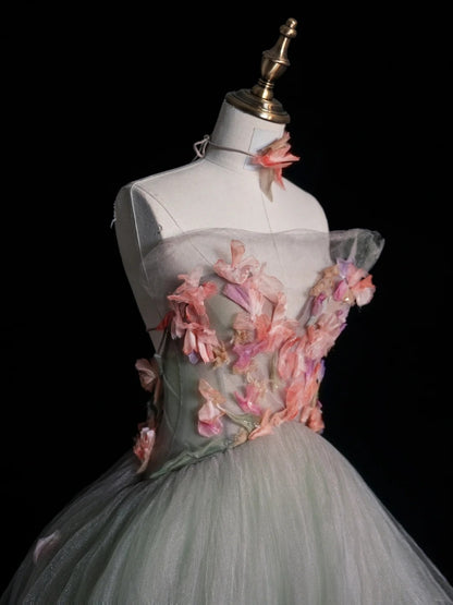 Robe de bal longue en tulle gris sans bretelles, style modeste, idéale pour les adolescentes et les jeunes filles. Robe de demoiselle d'honneur élégante N1068