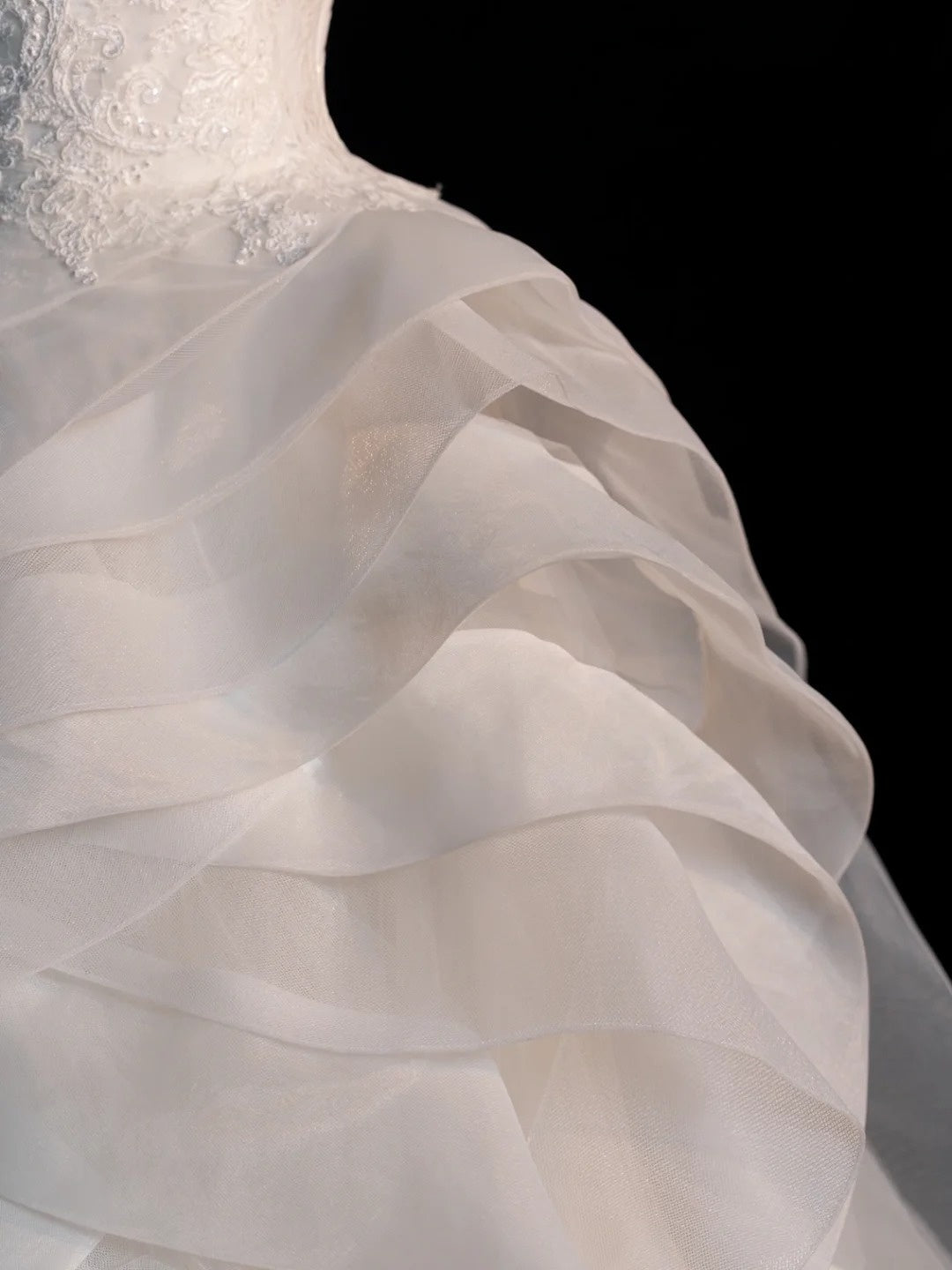 Robe de mariée de rêve, bustier cœur, tulle blanc à volants plissés, style vintage, robe longue N565