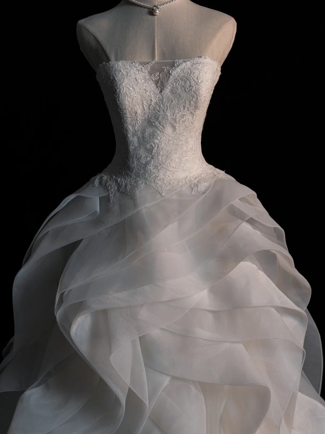 Robe de mariée de rêve, bustier cœur, tulle blanc à volants plissés, style vintage, robe longue N565