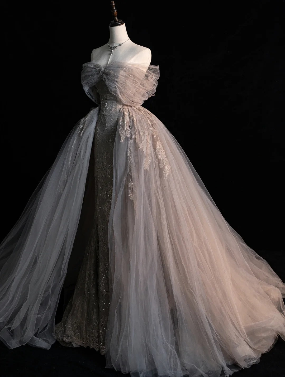 Robe de bal sobre, épaules dénudées, fourreau, longue, tenue de soirée semi-formelle N571