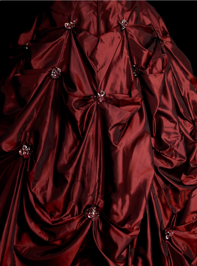 Robe de bal rétro bustier bordeaux années 60, robe de soirée longue et élégante N830