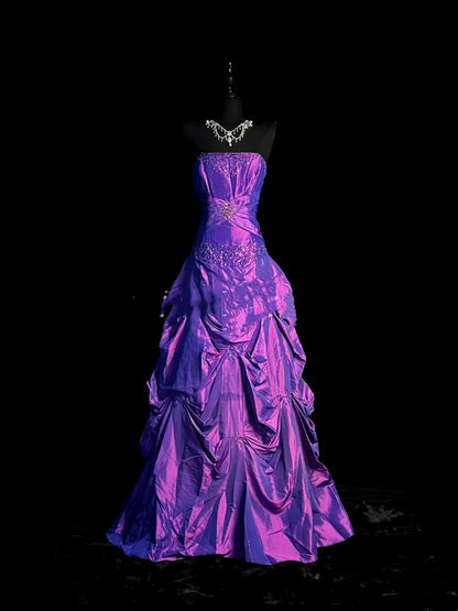 Vintage Meerjungfrauen-Abendkleid im Stil der 1950er Jahre mit herzförmigem Schnitt, Perlenbesatz und Strasssteinen, langes Ballkleid, Partykleid, Outfit für den 18. Geburtstag N944