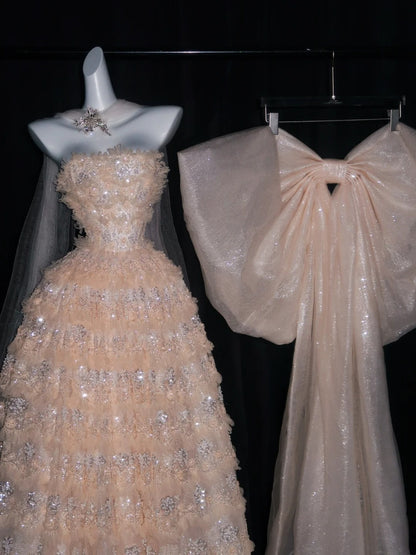 Robe de bal rétro bustier cœur en tulle rose poudré avec nœud papillon, robe de soirée, robe de bal de fin d'année, robe de soirée élégante N951