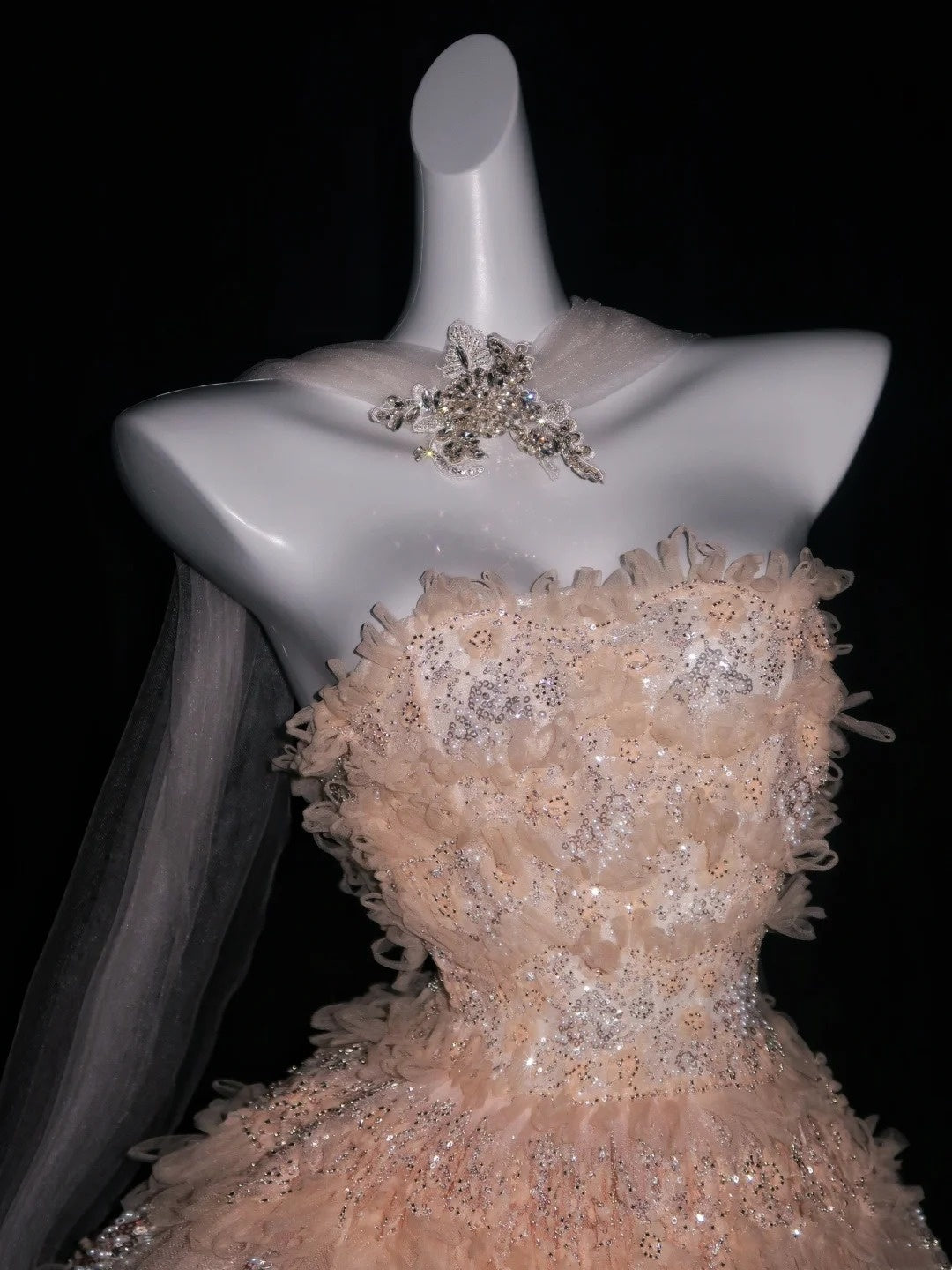 Robe de bal rétro bustier cœur en tulle rose poudré avec nœud papillon, robe de soirée, robe de bal de fin d'année, robe de soirée élégante N951