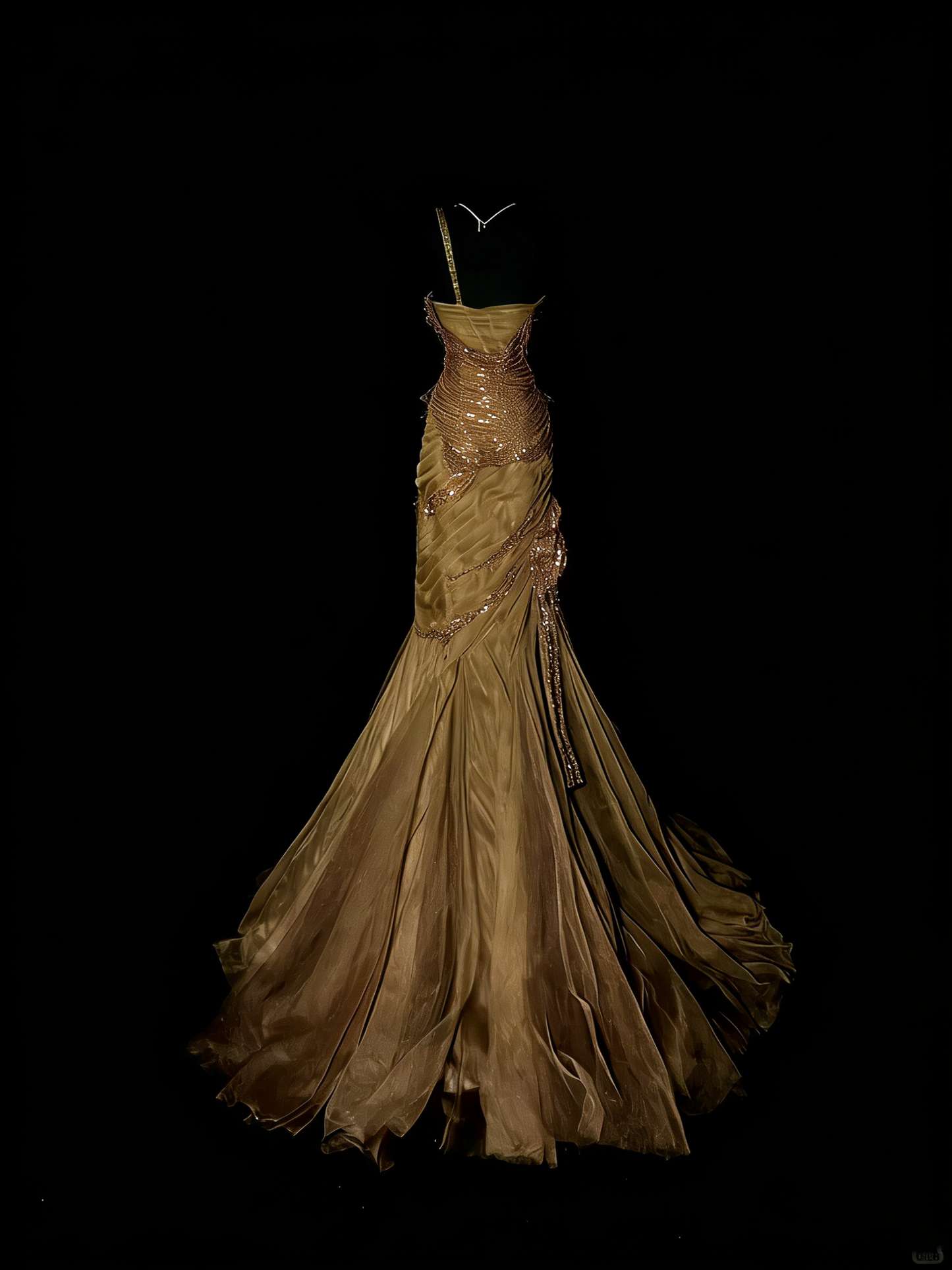 Robe de bal longue sirène asymétrique à volants et perles, style princesse, référence N972