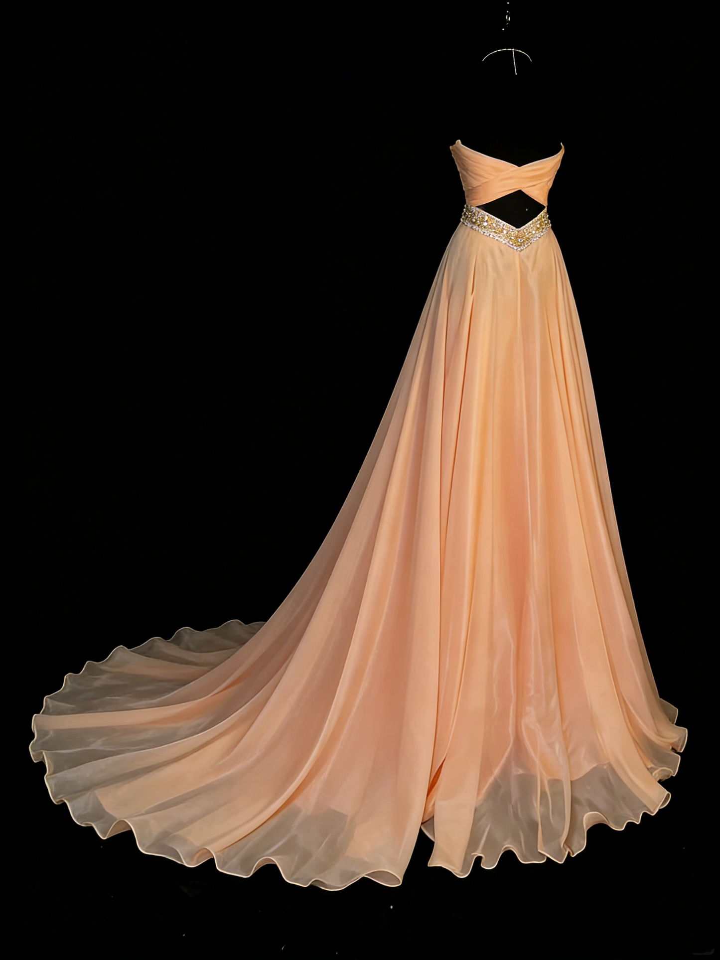 Vintage 2000er Jahre A-Linien-Chiffonkleid mit Herzausschnitt, silbernen Perlenstickereien, langes Ballkleid, Abendkleid, formelles Kleid N975