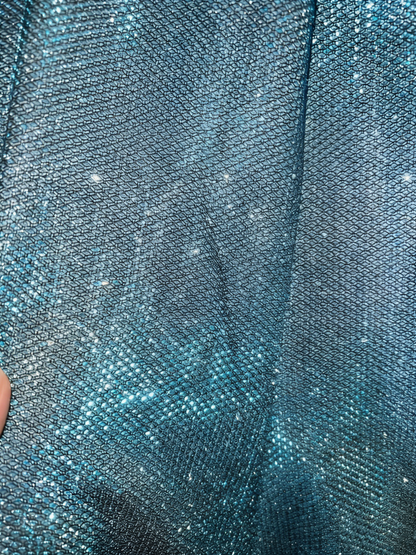 Robe de bal longue sirène à sequins bleus, col en V, sublime, tenue de soirée formelle N982
