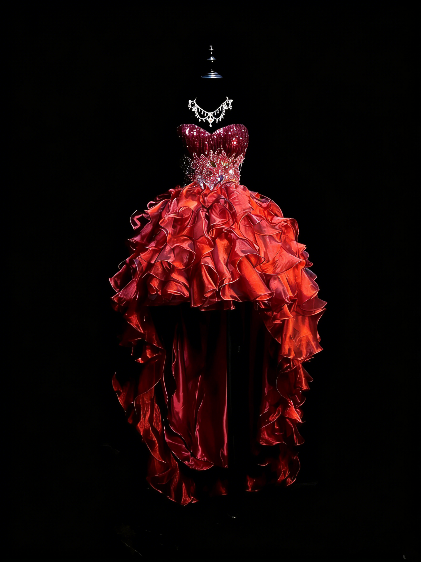 Robe de bal princesse bordeaux bustier cœur, corset à volants étagés, robe de soirée longue, tenue de cérémonie N990