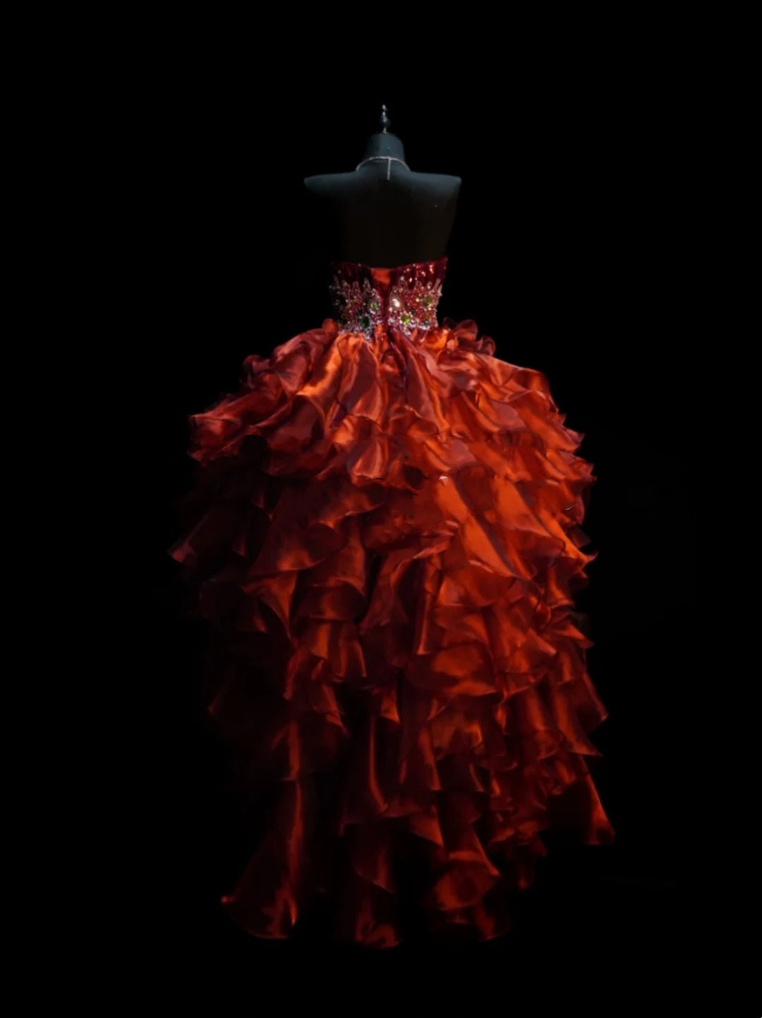 Robe de bal princesse bordeaux bustier cœur, corset à volants étagés, robe de soirée longue, tenue de cérémonie N990