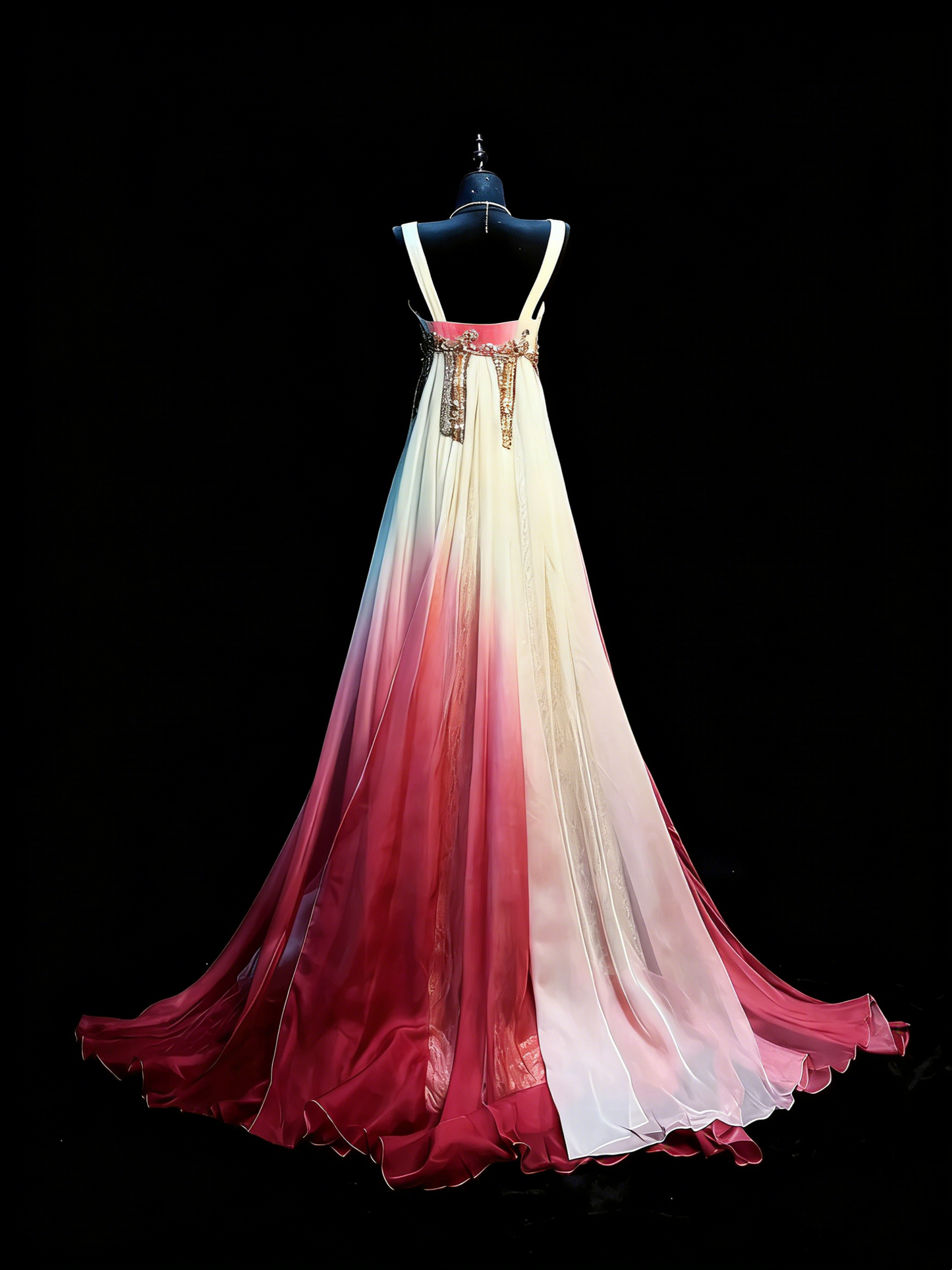 Stunning A Line Spaghetti Straps Multi Colors Chiffon Long Prom Dresses Evening Outfits Formal Dress N994