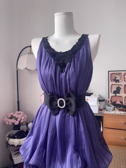 Vintage A Line V Neck Grape With Black Lace 16th Birthday Homecoming Dress Graduation Outfits RB6801