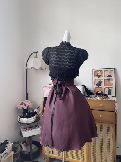 Vintage Ball Gown Spaghetti Strap Burgundy With Cape Satin 16th Birthday Homecoming Dress Graduation Outfit RB6792