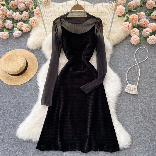 Elegantes durchsichtiges zweiteiliges Kleid, modisches Kleid RF0368