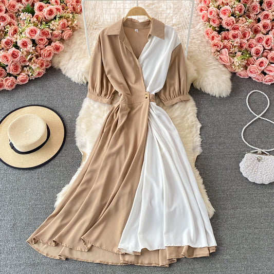 Süßes A-Linien-Farbblockkleid RF0359
