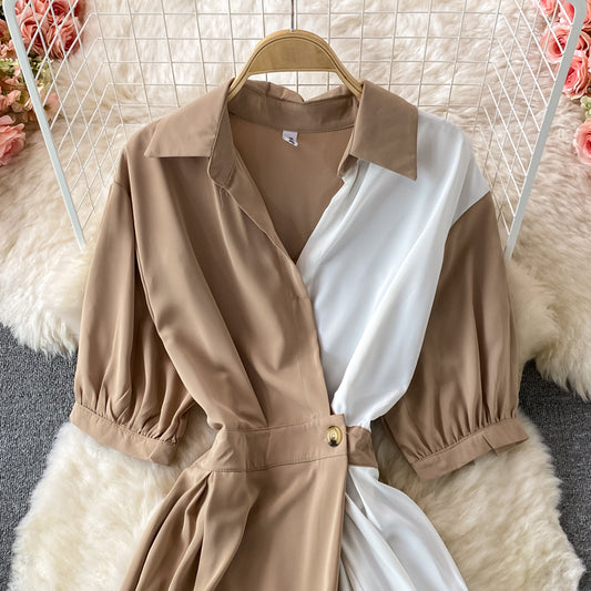 Süßes A-Linien-Farbblockkleid RF0359