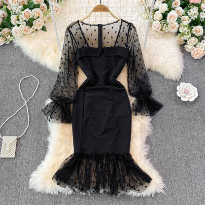 Robe courte sexy à manches longues et à la mode RF0229