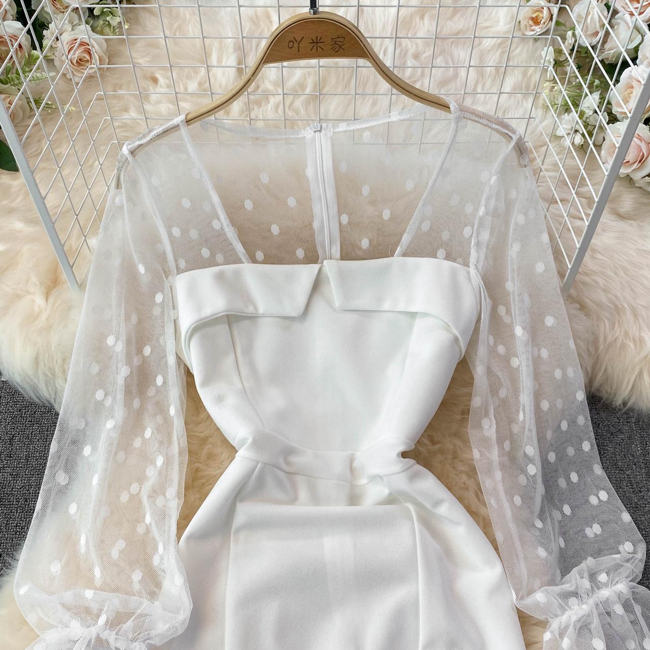 Robe courte sexy à manches longues et à la mode RF0229