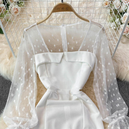 Robe courte sexy à manches longues et à la mode RF0229