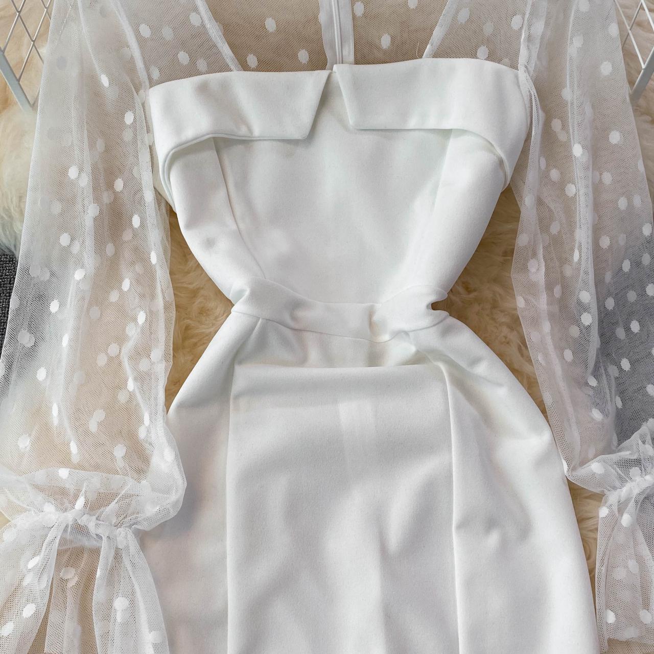 Robe courte sexy à manches longues et à la mode RF0229