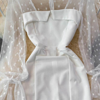Robe courte sexy à manches longues et à la mode RF0229
