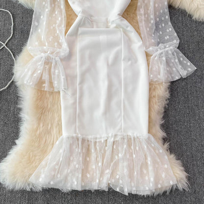 Robe courte sexy à manches longues et à la mode RF0229