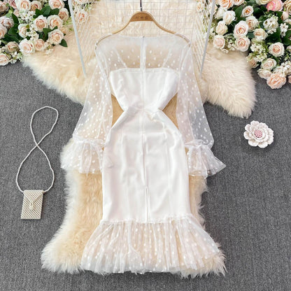 Robe courte sexy à manches longues et à la mode RF0229