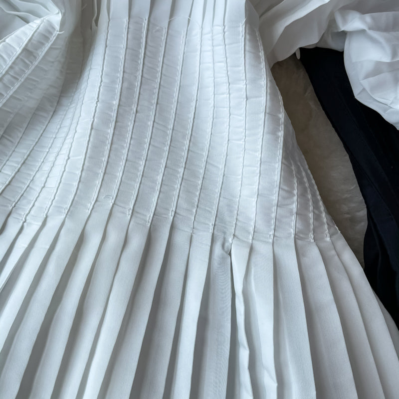Robe unique à manches longues et col en V, robe tendance RF0226
