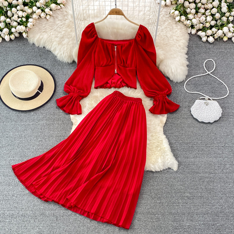Robe élégante deux pièces coupe trapèze RF0218