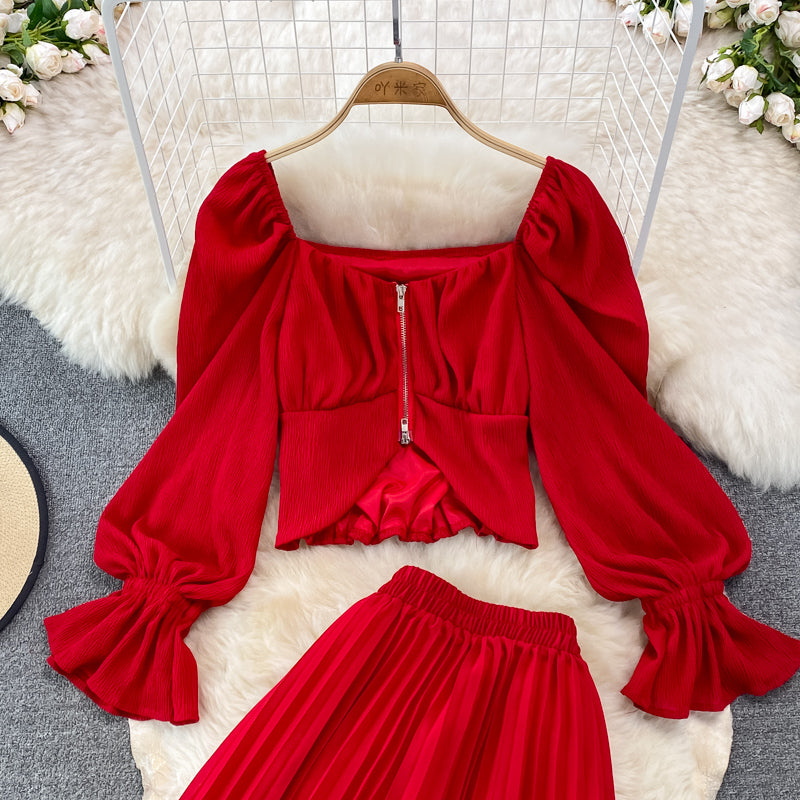 Robe élégante deux pièces coupe trapèze RF0218