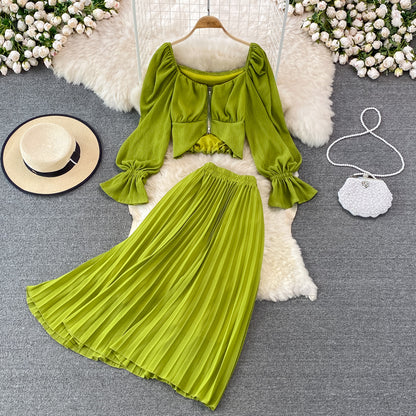 Robe élégante deux pièces coupe trapèze RF0218