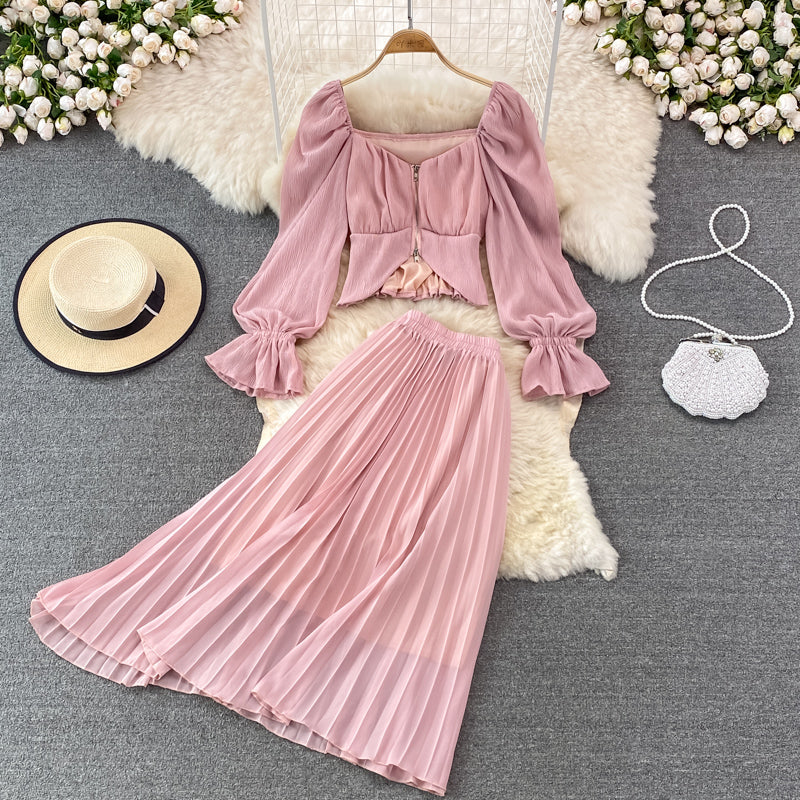 Robe élégante deux pièces coupe trapèze RF0218