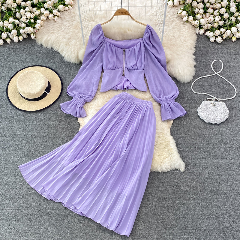 Robe élégante deux pièces coupe trapèze RF0218