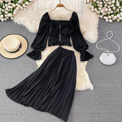 Robe élégante deux pièces coupe trapèze RF0218