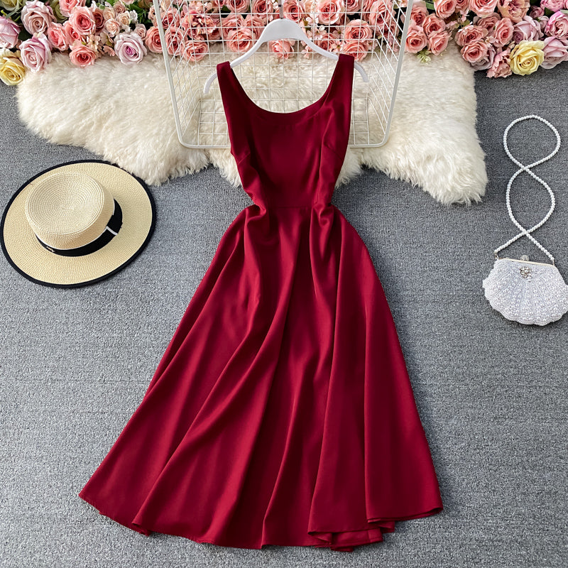 Robe courte simple coupe trapèze, robe tendance RF0209