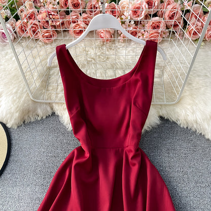 Robe courte simple coupe trapèze, robe tendance RF0209