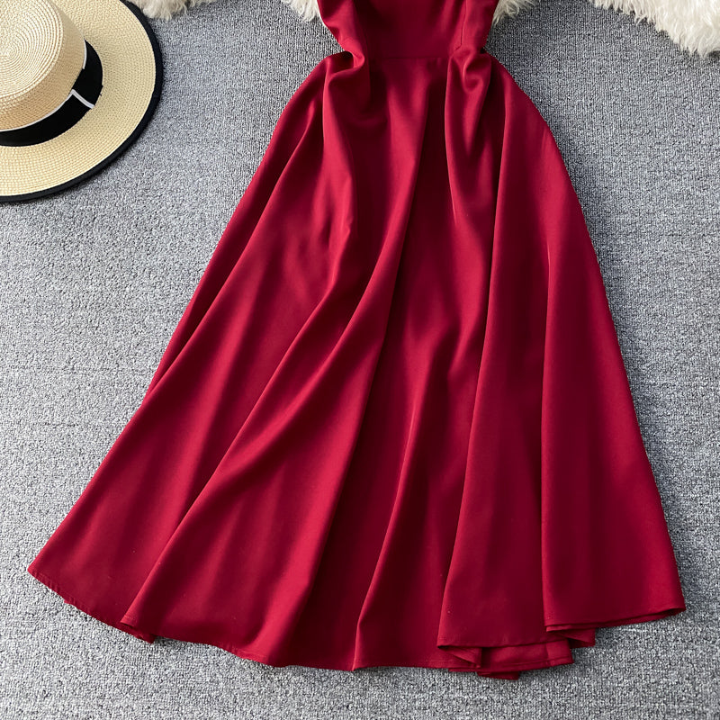 Robe courte simple coupe trapèze, robe tendance RF0209