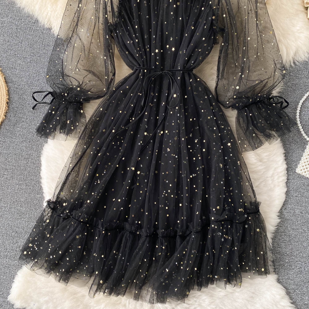 Robe mignonne à manches longues en tulle, robe tendance RF0207