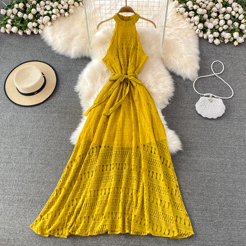 Robe trapèze élégante en dentelle à épaules dénudées, robe tendance RF0200