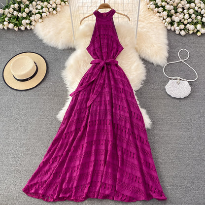 Robe trapèze élégante en dentelle à épaules dénudées, robe tendance RF0200