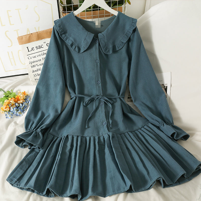 Robe trapèze à manches longues et à la mode RF0193